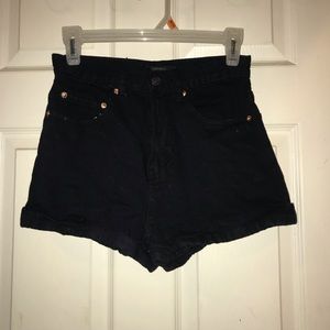 black high waisted shorts